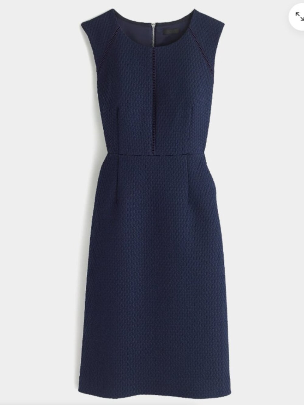 J. Crew Portfolio Sheath Dress Navy Blue Modest Career Professional Textured 12